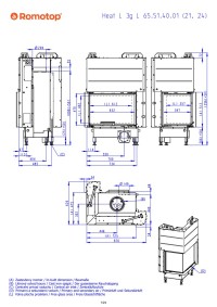Romotop HEAT L 3g L 65.51.40.24 - кутова ліва камінна топка з гільйотиною