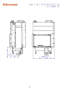 Romotop HEAT L 3g L 65.51.40.24 - кутова ліва камінна топка з гільйотиною