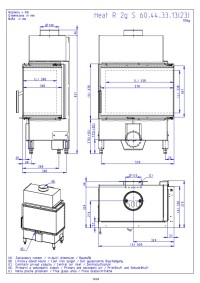 Romotop HEAT R 2g S 60.44.33.24 - вузька кутова камінна топка