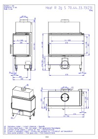 Romotop HEAT R 2g S 70.44.33.23 - вузька сталева кутова камінна топка