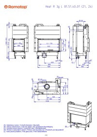 Romotop HEAT R 3g L 81.51.40.26 - кутова камінна топка темна камера
