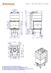 Romotop HEAT U 3g L 50.52.50.24 - тристороння топка для каміна з гільйотиною