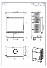 Romotop HEAT 2g 59.50.13 - вузька сталева камінна топка