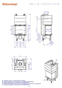 Romotop HEAT C 3g L 50.52.31.24 - тристороння топка для каміна з підйомним механізмом