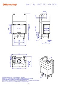 Romotop HEAT C 3g L 65.52.31.26 - тристороння камінна топка з темна камера