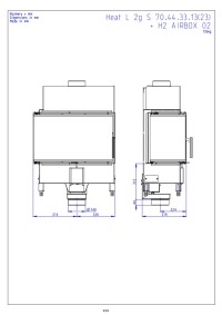 Romotop HEAT L 2g S 70.44.33.23 - вузька сталева кутова камінна топка