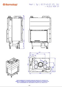 Romotop HEAT L 3g L 65.51.40.24 - кутова ліва камінна топка з гільйотиною