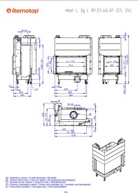 Romotop HEAT L 3g L 81.51.40.26 - кутова камінна топка темна камера