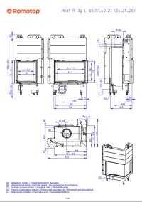 Romotop HEAT R 3g L 65.51.40.26 - кутова камінна топка темна камера