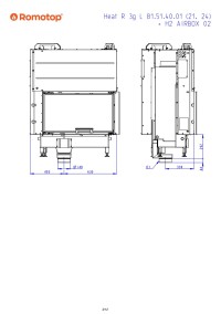 Romotop HEAT R 3g L 81.51.40.24 - кутова камінна топка з гільйотиною права
