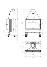 Камінна топка M-FIRE 80 пряма (17kW)