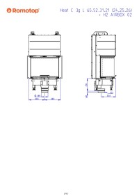 Romotop HEAT C 3g L 65.52.31.26 - тристороння камінна топка з темна камера