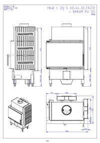 Romotop HEAT L 2g S 60.44.33.24 - вузька кутова камінна топка