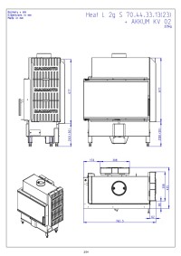 Romotop HEAT L 2g S 70.44.33.23 - вузька сталева кутова камінна топка