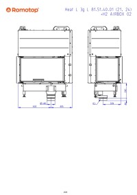 Romotop HEAT L 3g L 81.51.40.26 - кутова камінна топка темна камера
