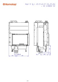 Romotop HEAT R 3g L 65.51.40.24 - кутова права камінна топка з гільйотиною