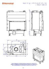 Romotop HEAT R 3g L 81.51.40.26 - кутова камінна топка темна камера
