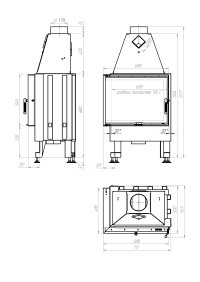 Камінна топка M-FIRE 60 (690/540) кутова ліва (14kW)