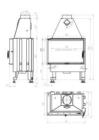 Камінна топка M-FIRE 70 (790/540) кутова ліва (15kW)