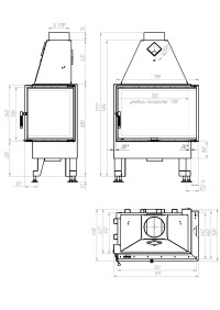 Камінна топка M-FIRE 70 (790/540) кутова права (15kW)