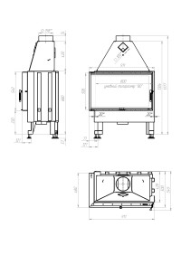 Камінна топка M-FIRE 80 (890/540) кутова ліва (17kW)