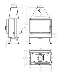 Камінна топка M-FIRE 80 тунель (14kW)