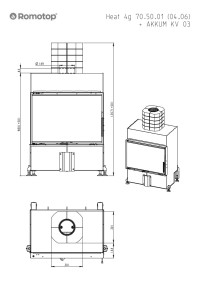 Romotop HEAT 4g 70.50.06 - класична камінна топка темна камера