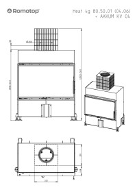 Romotop HEAT 4g 80.50.06 - класична камінна топка темна камера