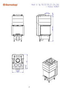 Romotop HEAT U 3g L 50.52.50.24 - тристороння топка для каміна з гільйотиною