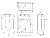 Камінна топка BOKAR 7050 (15.2 kW ) black ceramatex