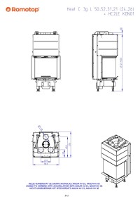 Romotop HEAT C 3g L 50.52.31.24 - тристороння топка для каміна з підйомним механізмом