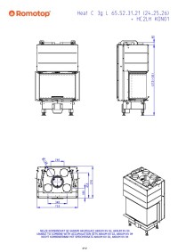 Romotop HEAT C 3g L 65.52.31.26 - тристороння камінна топка з темна камера