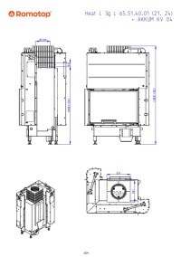 Romotop HEAT L 3g L 65.51.40.24 - кутова ліва камінна топка з гільйотиною
