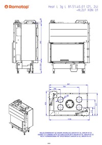 Romotop HEAT L 3g L 81.51.40.24 - кутова камінна топка з гільйотиною ліва