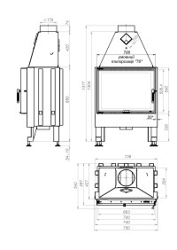 Камінна топка M-FIRE 70 пряма (15kW)