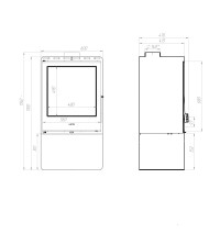 Піч сталева M-Fire Santorini з дровником (12kW)