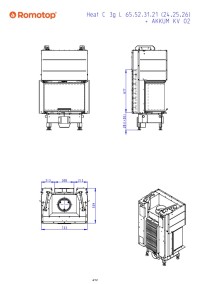 Romotop HEAT C 3g L 65.52.31.26 - тристороння камінна топка з темна камера