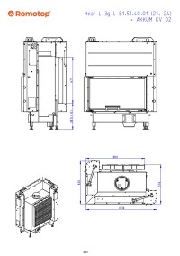 Romotop HEAT L 3g L 81.51.40.26 - кутова камінна топка темна камера