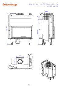Romotop HEAT R 3g L 81.51.40.26 - кутова камінна топка темна камера