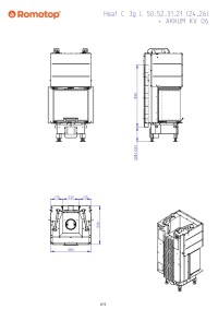 Romotop HEAT C 3g L 50.52.31.24 - тристороння топка для каміна з підйомним механізмом