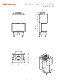 Romotop HEAT C 3g L 65.52.31.26 - тристороння камінна топка з темна камера